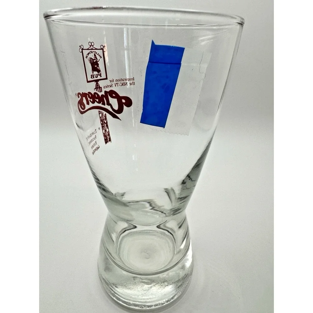 Cheers Beer Glass Bull & Finch Pub NBC TV Show Paramount Logo Pint Vintage